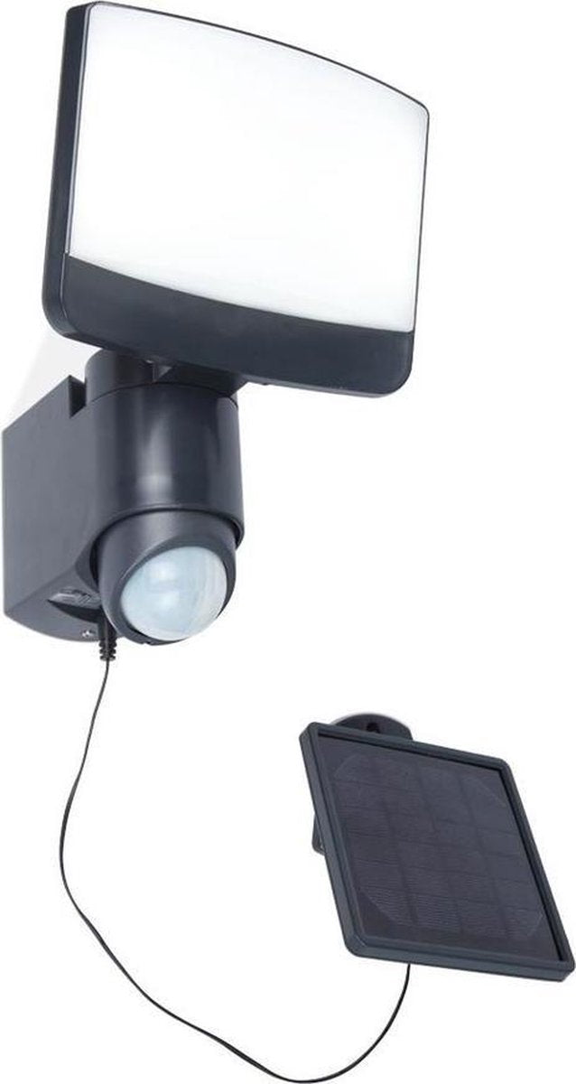 Lutec sunshine - led wandlamp met sensor en zonnepaneel - donkergrijs