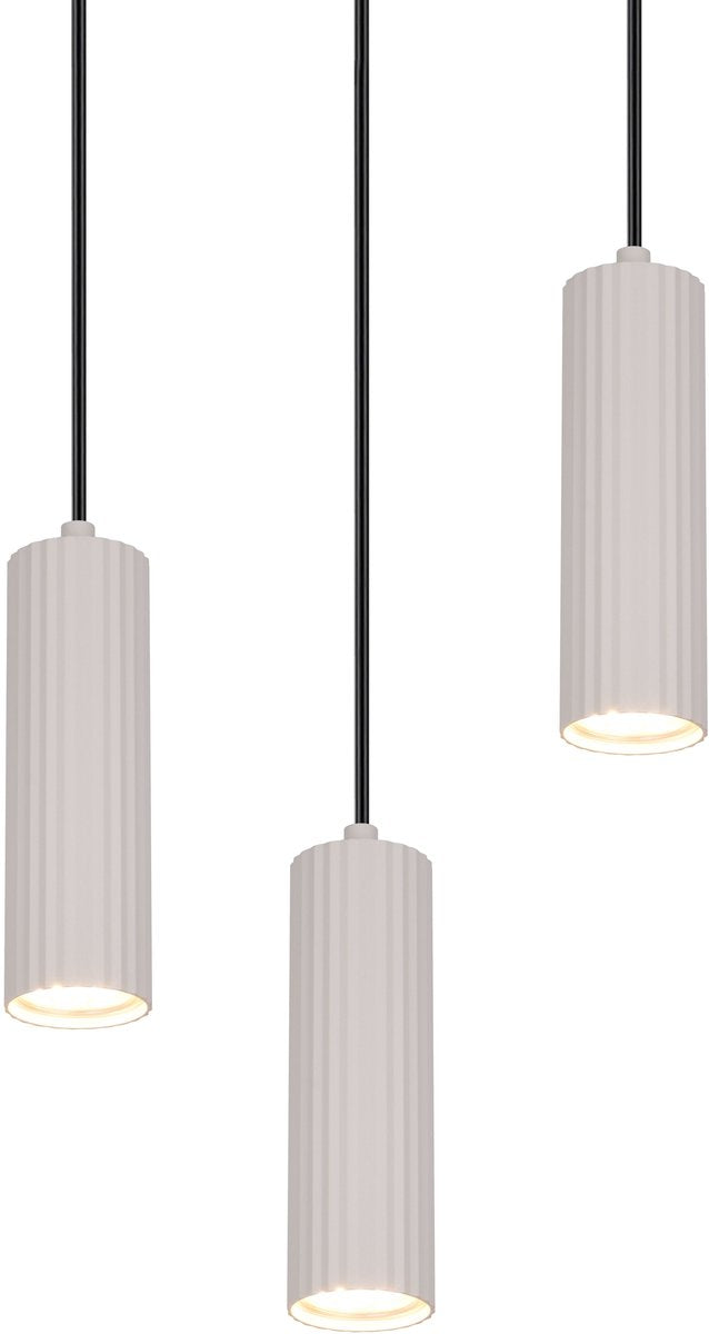 Trio soka - lampada a sospensione - grigio caldo - escl. 3x gu10 5 w - montaggio a soffitto - regolabile in altezza
