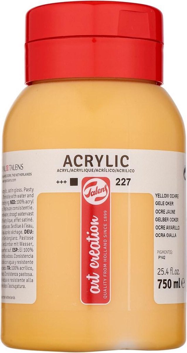 Talens art Creation pintura acrílica bote 750 ml amarillo ocre 227