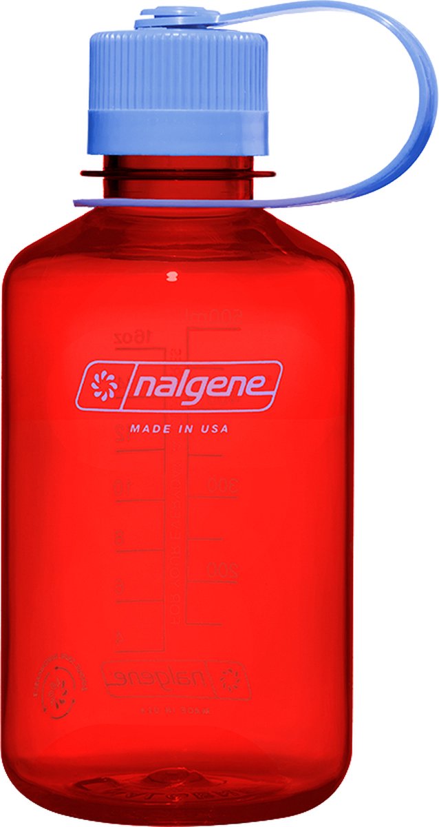 Nalgene - botella de boca estrecha - botella para beber - botella de agua - a prueba de fugas - 500ml - sin bpa - sustentable - mermelada de naranja