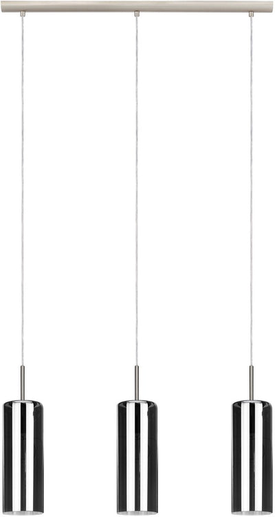 Lampada a sospensione Eglo selvino - e27 - 71 cm - vetro fumè - nero