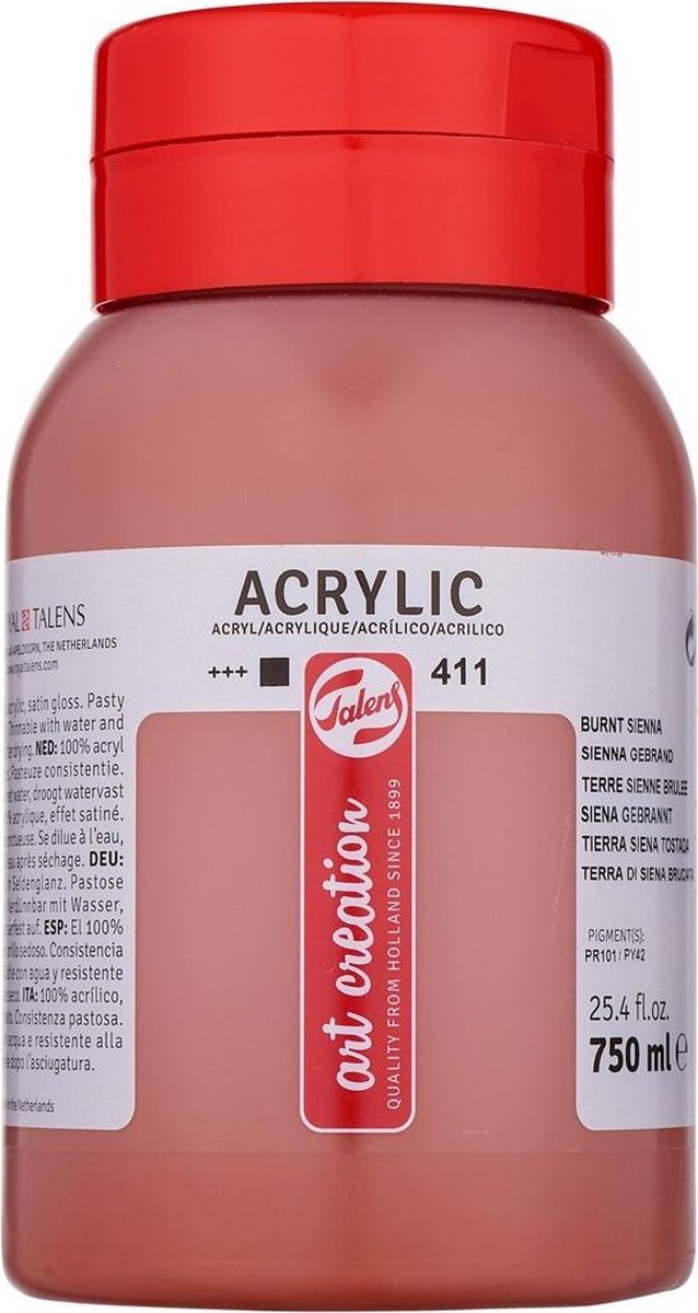 Talens art creation acrylverf pot 750 ml sienna gebrand 411