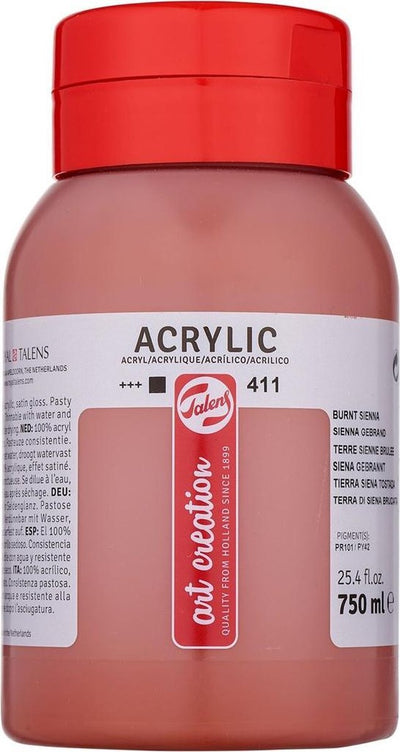 Talens art creation acrylverf pot 750 ml sienna gebrand 411