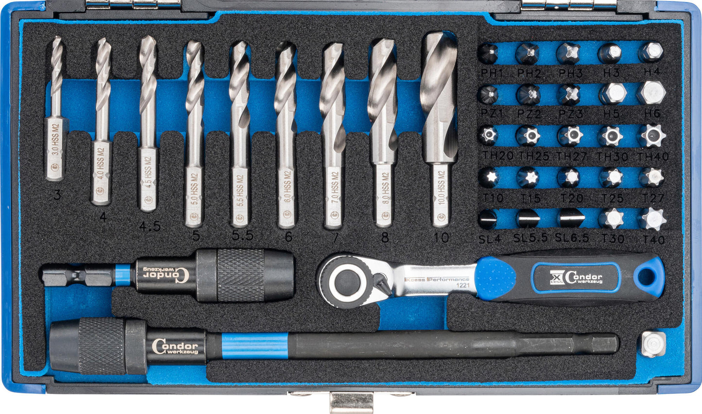 Condor set speciaalboren 39600 spiral drill bits hss-g 38tlg.