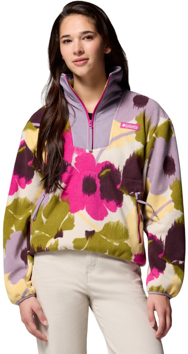 Maglione outdoor da donna con mezza zip stampata Columbia sequoia grove™ - fucsia, ikatbloom