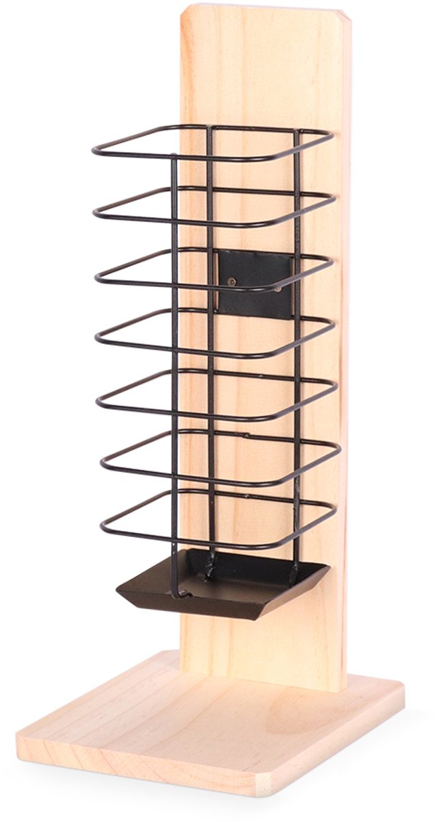 Duvo knaagdieren - plus - houten hooiruif met zwart metaal -14x18x37cm
