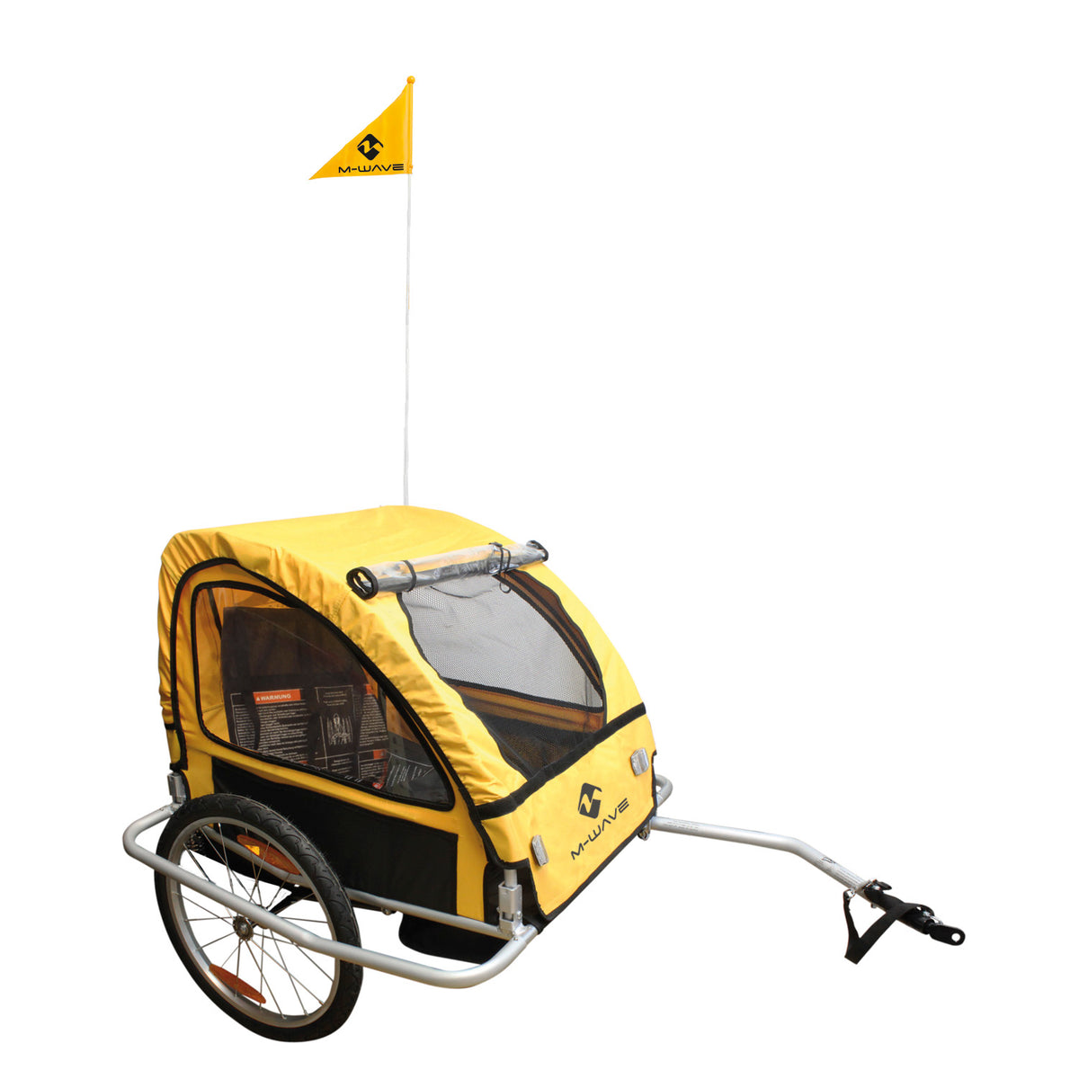 M -wave children's bicycle trailer - foldable, 20 wheels, reflectors, rain protection, blue