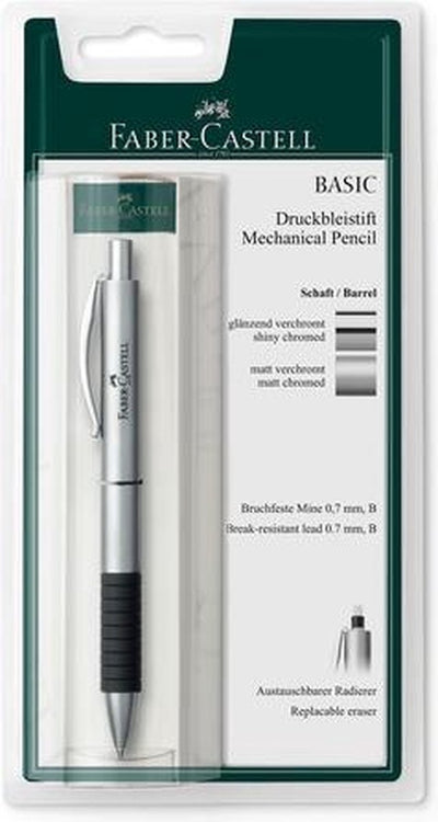Portamine Faber-castell - basic - metallo cromato opaco - in blister - fc-138478