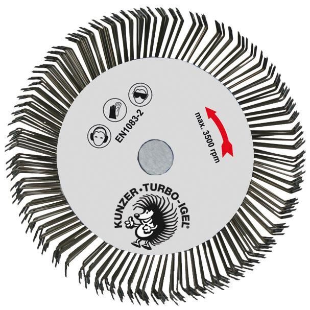 Rivegno rotondo Kunzer con mandrino m14 d = 100 mm in acciaio
