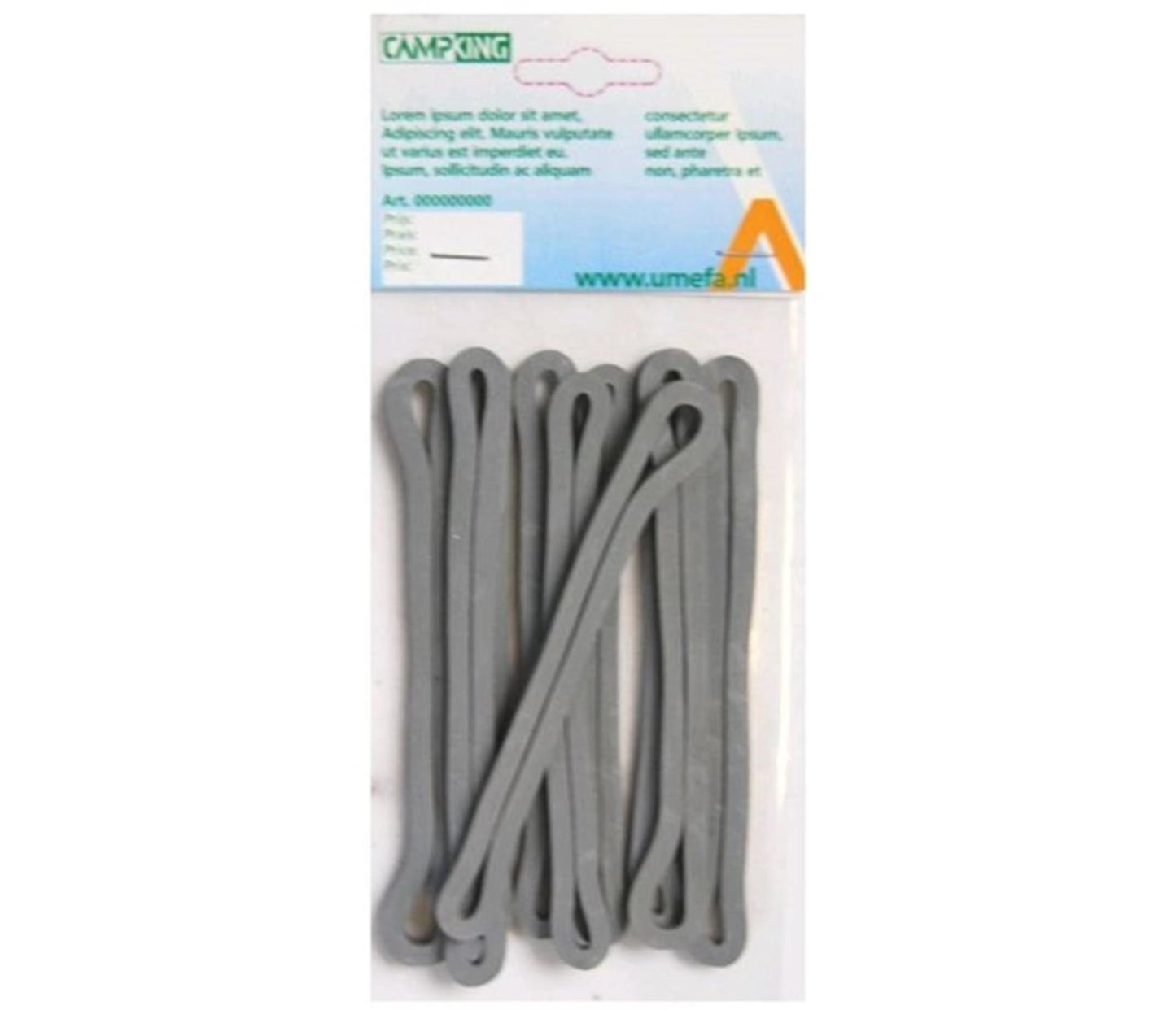 Campking umefa rubberring grijs 80x90x5mm 8st.