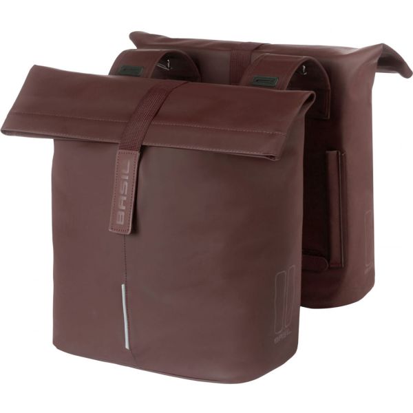 Basil Tas City Leather Vegan Double Vegan | Marrón asado