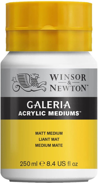 Winsor Newton 3040821 Galeria Matt Medium 250ml – Medium acrilico per finitura opaca maggiore trasparenza