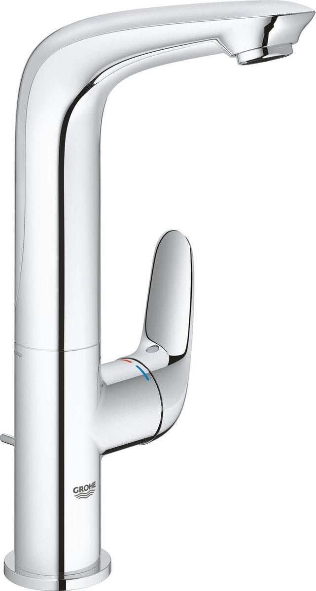 Rubinetto lavabo Grohe Eurostyle News misura L con comando laterale con piletta con maniglia chiusa cromo