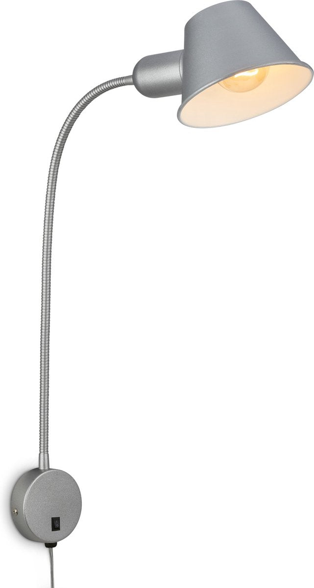 Lampada da comodino Briloner lampada da parete lampada da lettura rotante escl. 1xe27 10w cameretta cromata