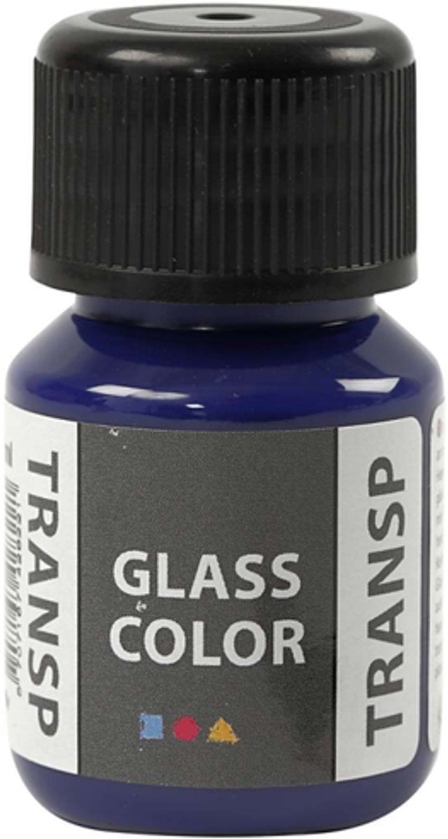 Creative Company Glass Color Transparent Paint Blue Briliant, 30ml