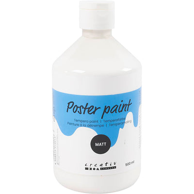 Creativ company pintura tempera mate, blanca, 500 ml 1 botella