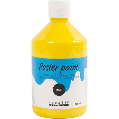 Creativ company pintura al temple mate, amarillo primario, 500 ml 1 botella