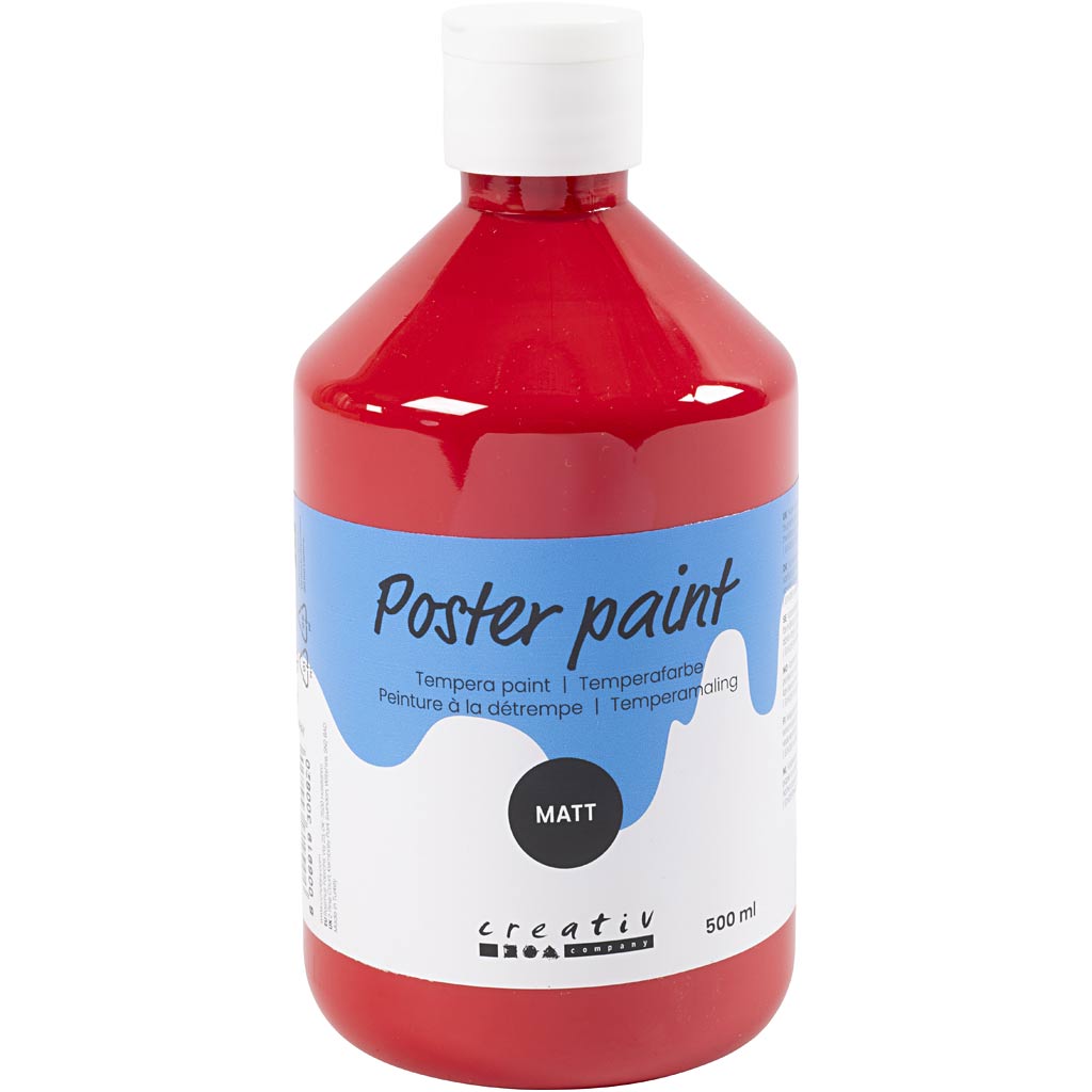 Creativ company tempera paint matt, dark red, 500 ml 1 bottle