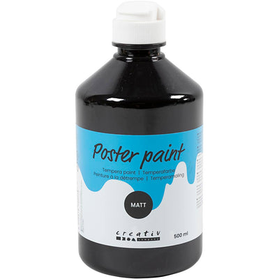 Creativ company pintura tempera mate, negro, 500 ml 1 botella
