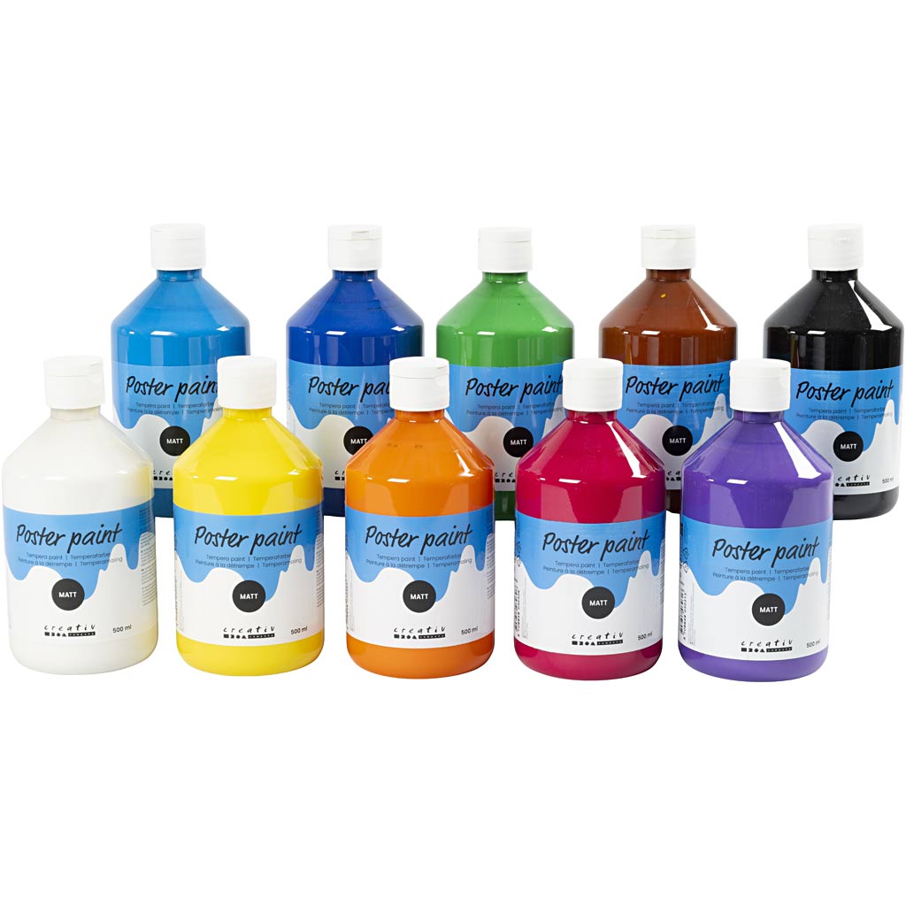 Tempera opaca Creative Company vari colori 10x500 ml 1 scatola
