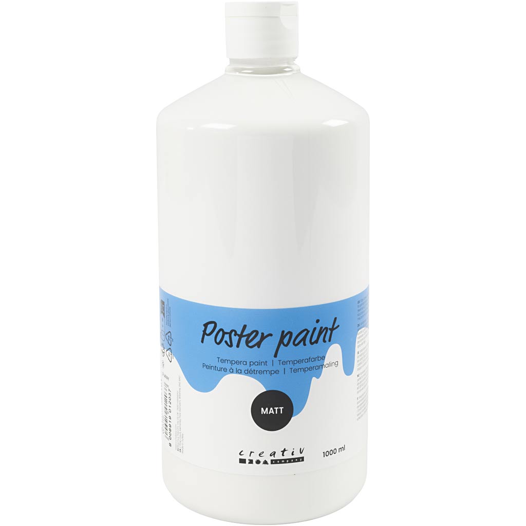 Creativ company pintura al temple mate, blanca, 1000 ml 1 botella