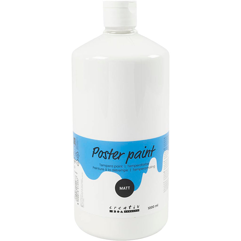 Creativ company pintura al temple mate, blanca, 1000 ml 1 botella