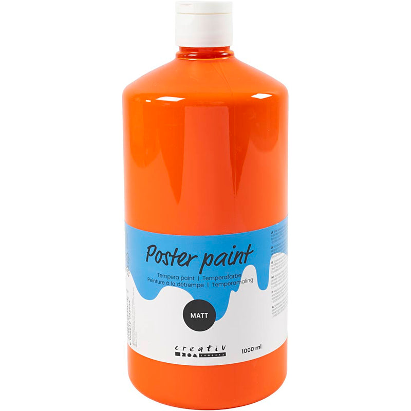 Tempera opaca dell'azienda Creativ, arancione, 1000 ml 1 bottiglia