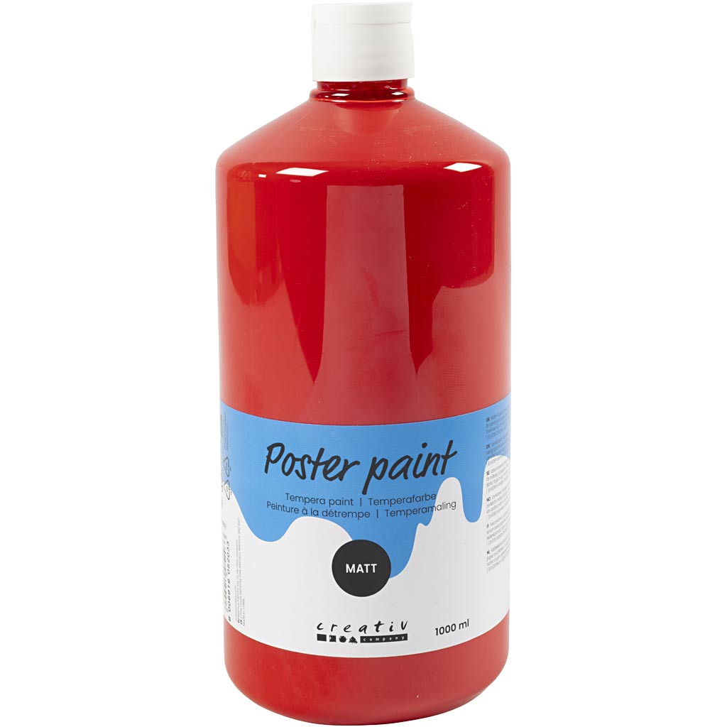 Creativ company pintura al temple mate, rojo, 1000 ml 1 botella