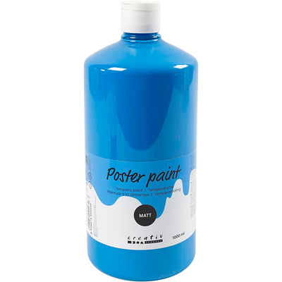 Creativ company pintura al temple mate, azul primario, 1000 ml 1 botella