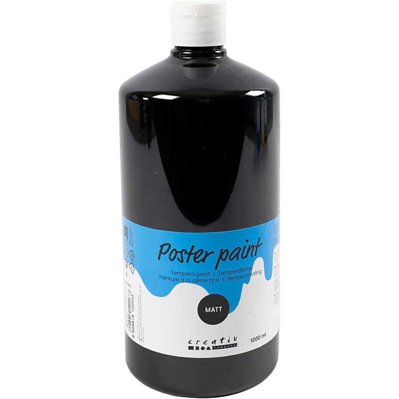 Tempera dell'azienda Creativ opaca, nera, 1000 ml 1 bottiglia