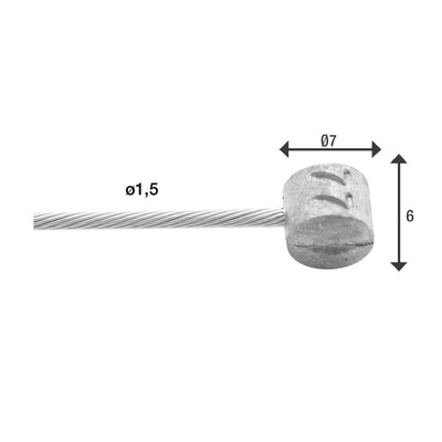REM Binnenkabel Elvedes 2000 mm de acero inoxidable Ø1.5 mm-T-Nippel (100 piezas)