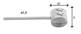 rear brake inner cable 3000 mm tonnippel silver - afbeelding 1