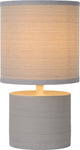 Lucide greasby - lámpara de mesa - ø 14 cm - 1xe14 - gris - japandi