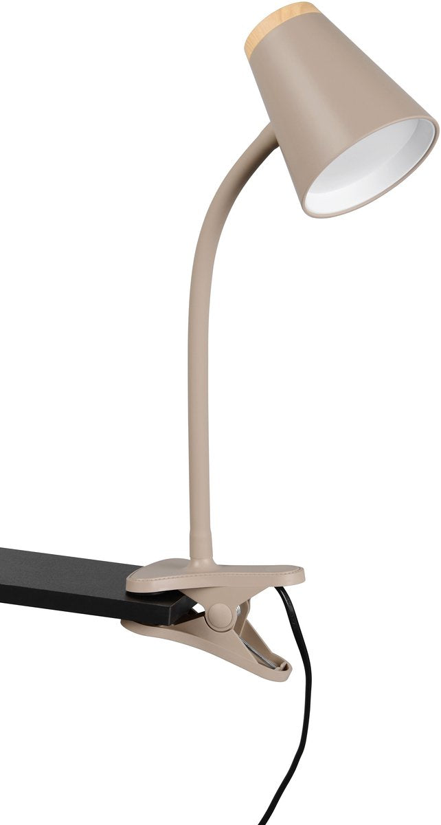 Rl live your light reality pongo - klemlicht - beige - incl. 1x smd 4,5 w - flexibel - led-printplaat met hoog voltage - niet dimbaar - klemlamp