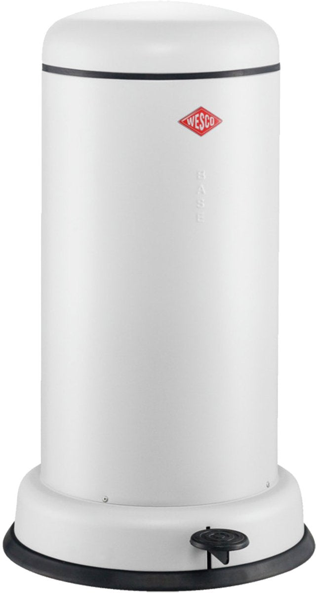 Pattumiera Wesco Baseboy con chiusura ammortizzata | 20 litri | metallo - bianco opaco | pattumiera a pedale