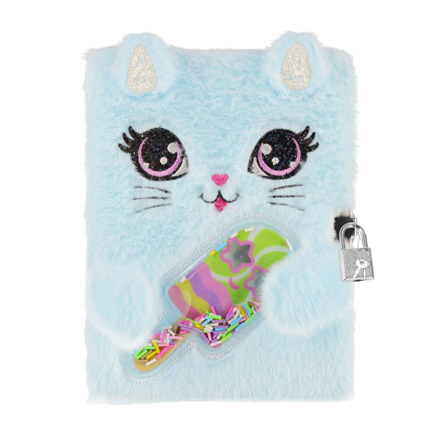 Gato diario de peluche diablillo con cerradura, a5