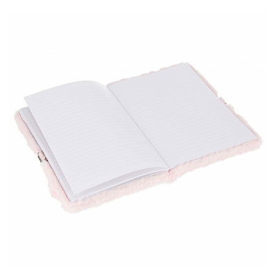 Imp pluche dagboek konijn hartje met slot, a5