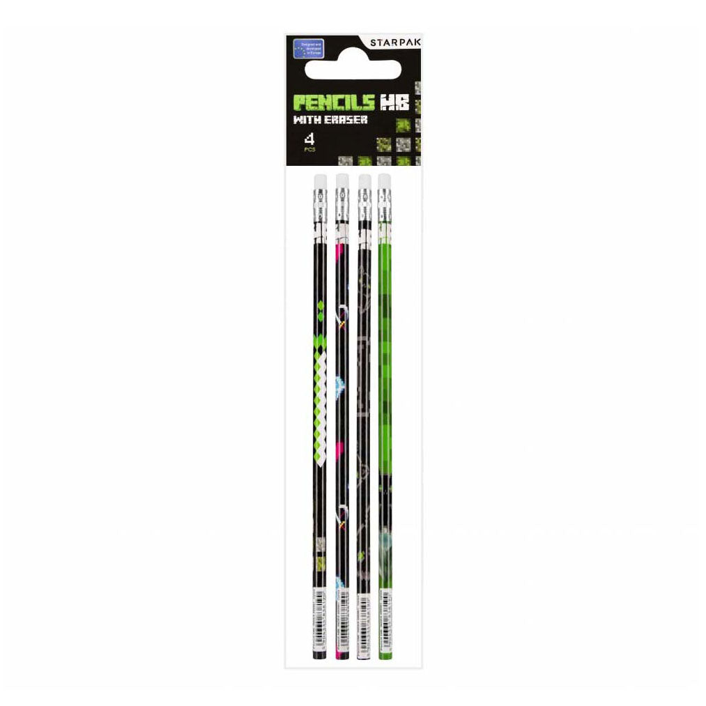 Pencil HB con gomma, 4st.