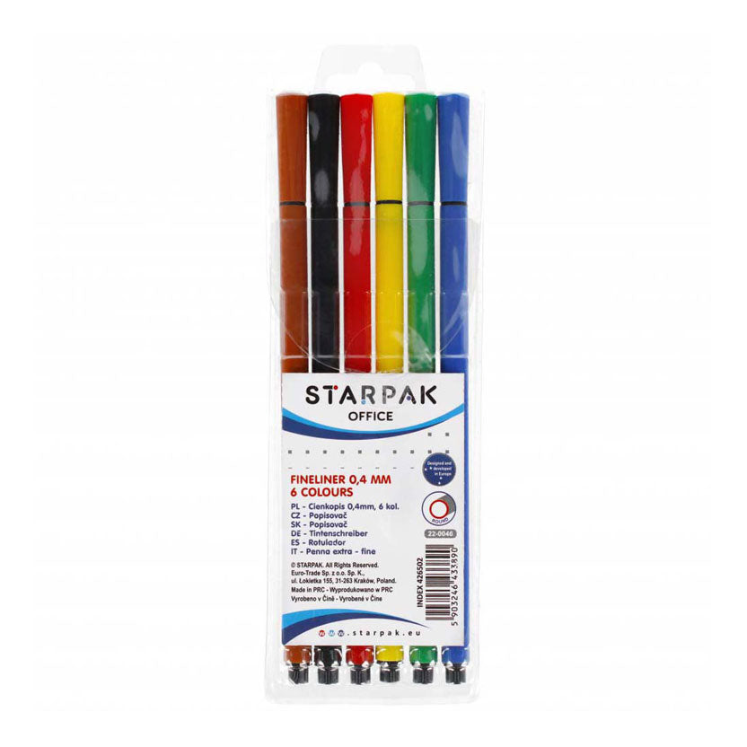 Fineliner intorno a 0,4 mm, 6st.