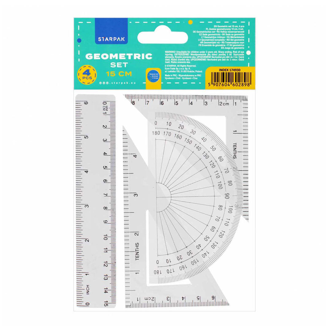 Set geometria 15 cm, 4 pezzi.