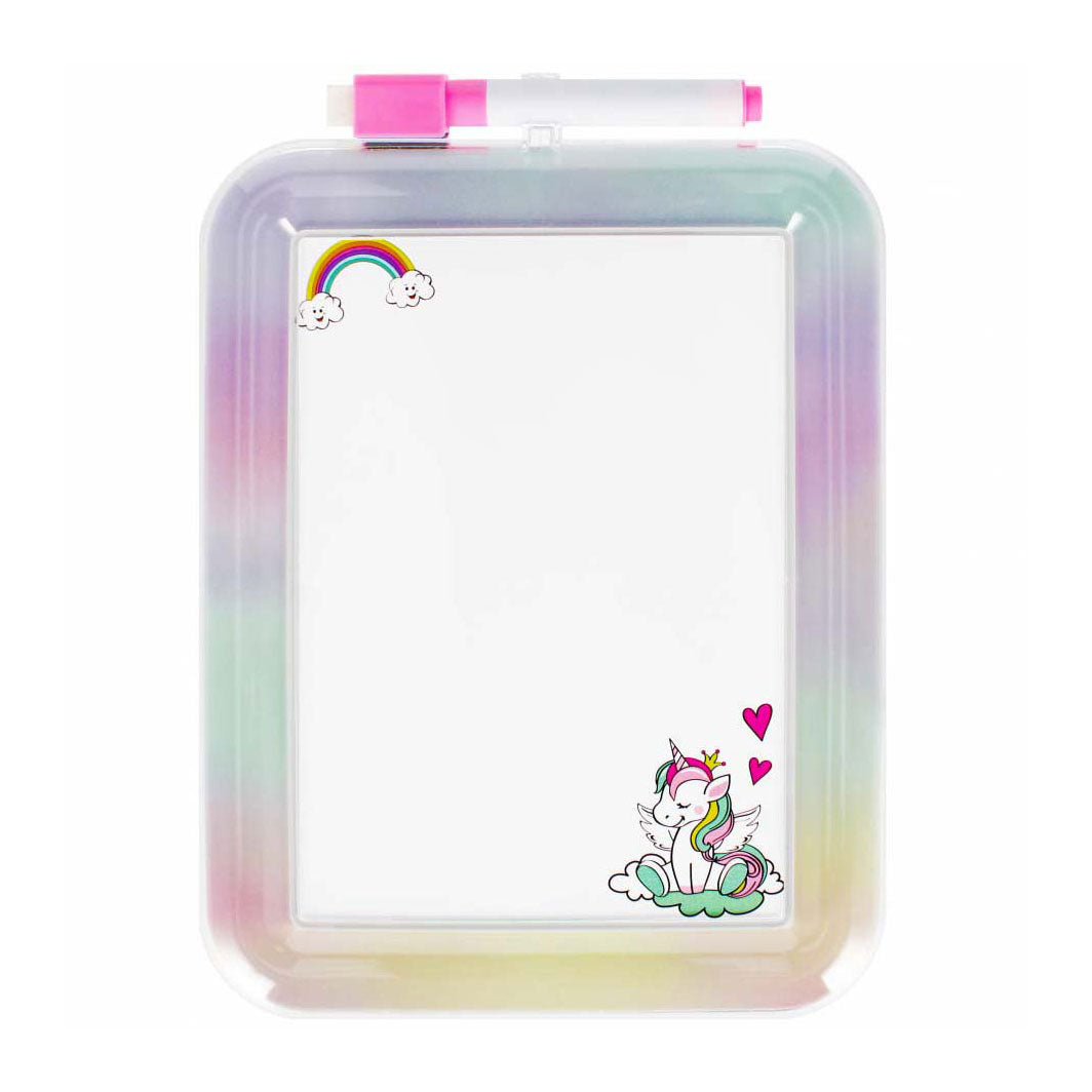 Tablero de dibujo borrable con rotulador unicornio.