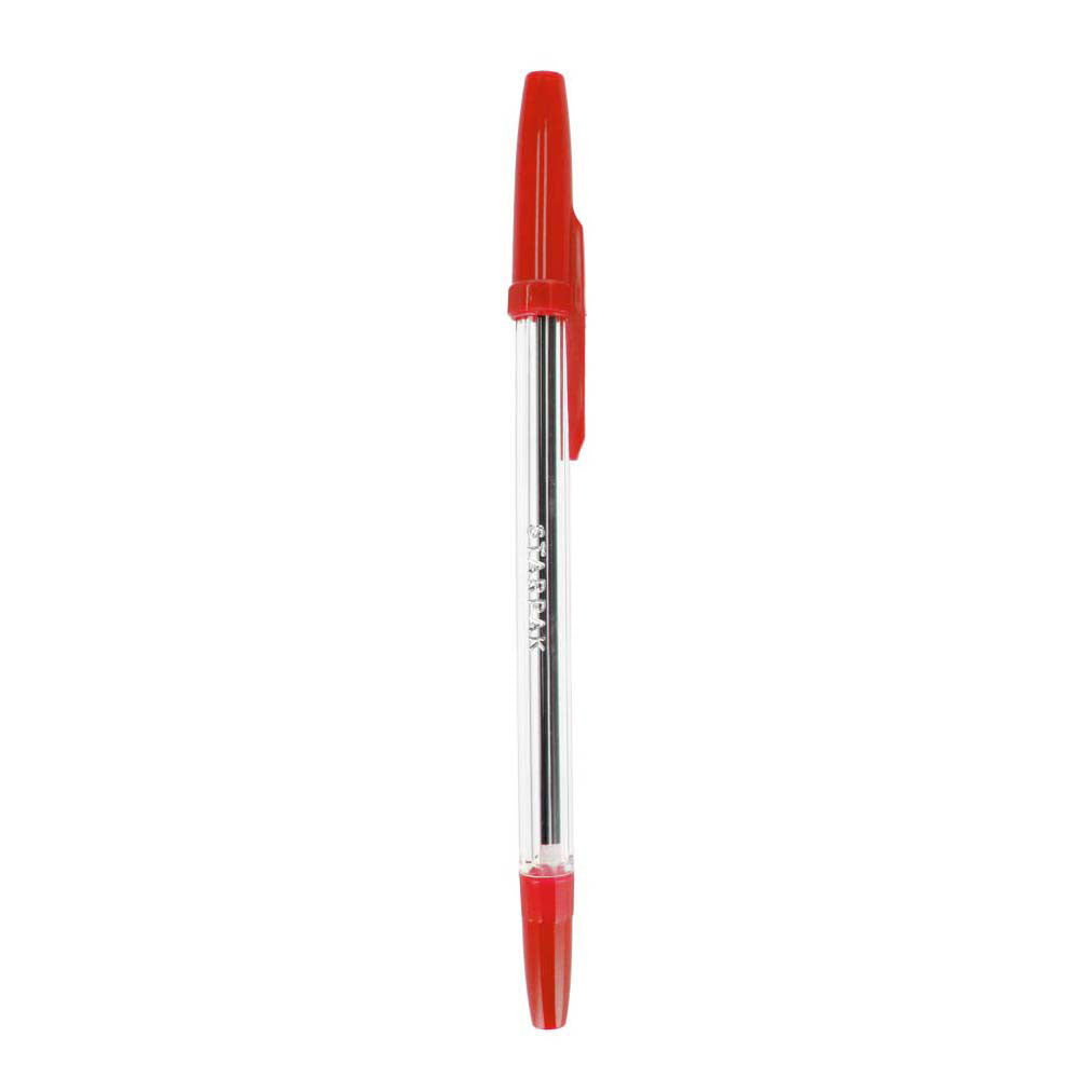 Bolígrafo con capuchón rojo, 50 uds.