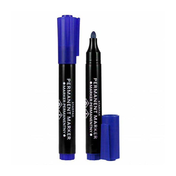 Rotulador permanente redondo azul, 12 uds.