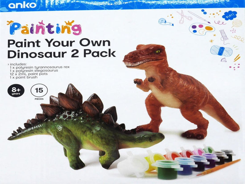 2 dinosaurios para pintar Tyrannosaurus Rex y Stegosaurus