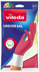 Vileda universal - guantes para el hogar - talla s - 1 par - rosa - forro de algodón - caucho 100% natural