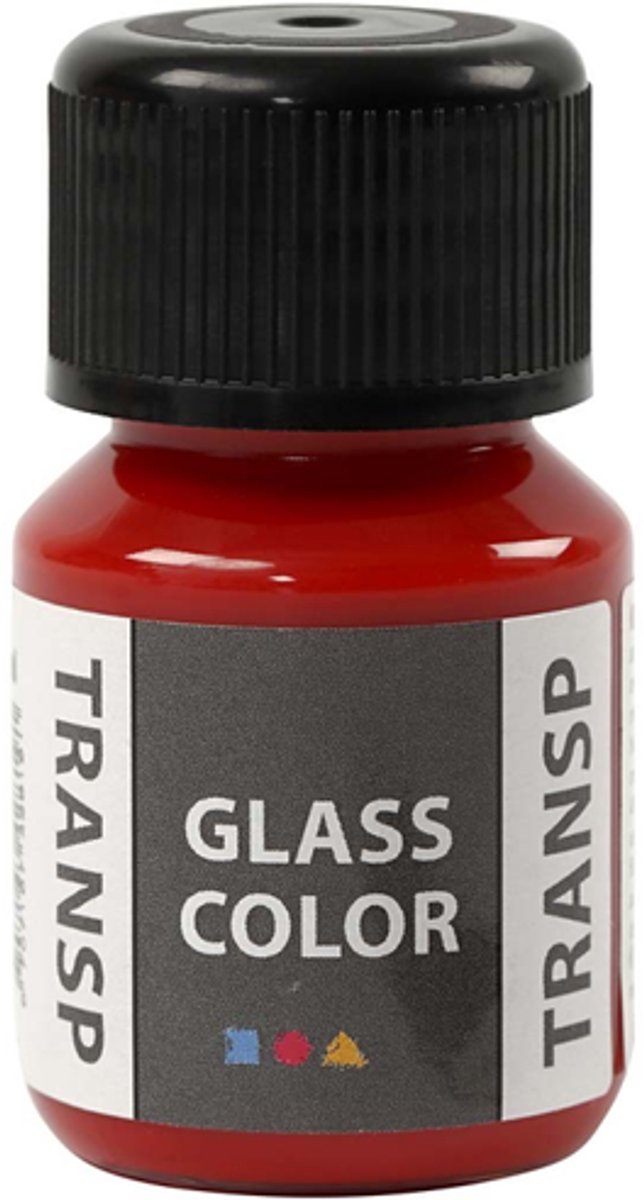 Creative Company Glass Color Transparent Paint Red, 30 ml