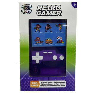 Incredibile console di gioco arcade fantastica con schermata a colori 7 cm viola trasparente
