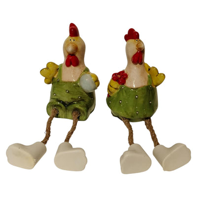 Pollo dall'atmosfera signorile con zampe pendenti 6,3x6,4x9,8 cm