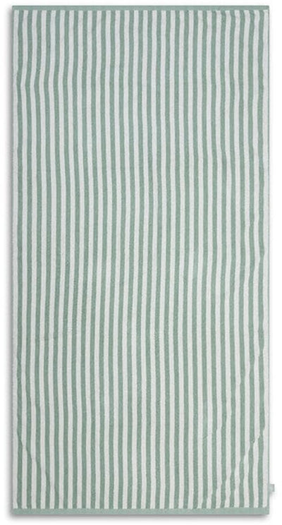 Resort Stripe | Green white cotton towel 135 x 65 cm