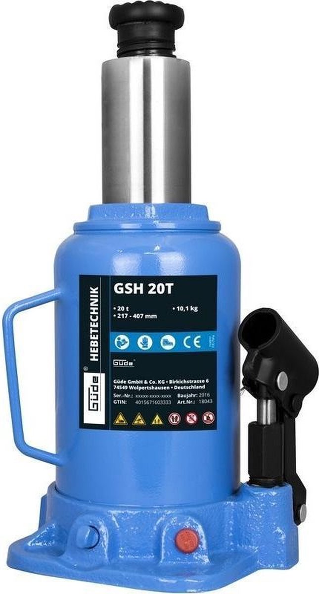 Gato hidráulico de botella Güde gsh 20 toneladas